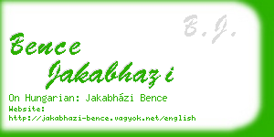 bence jakabhazi business card